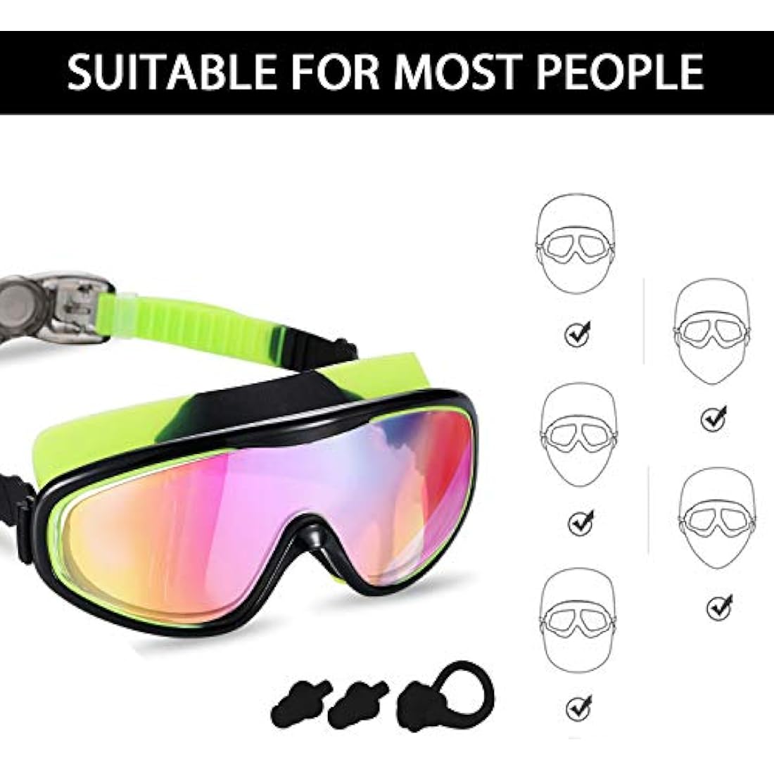 Yizerel Kids Swim Goggles – 2 Pack Anti-Fog UV Protection Eyewear