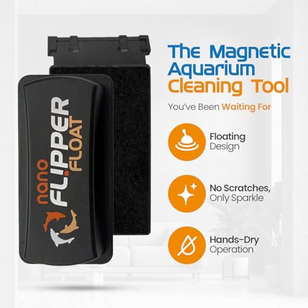 Flipper Float Nano Magnetic Aquarium Algae Cleaner Scraper – Glass <6mm