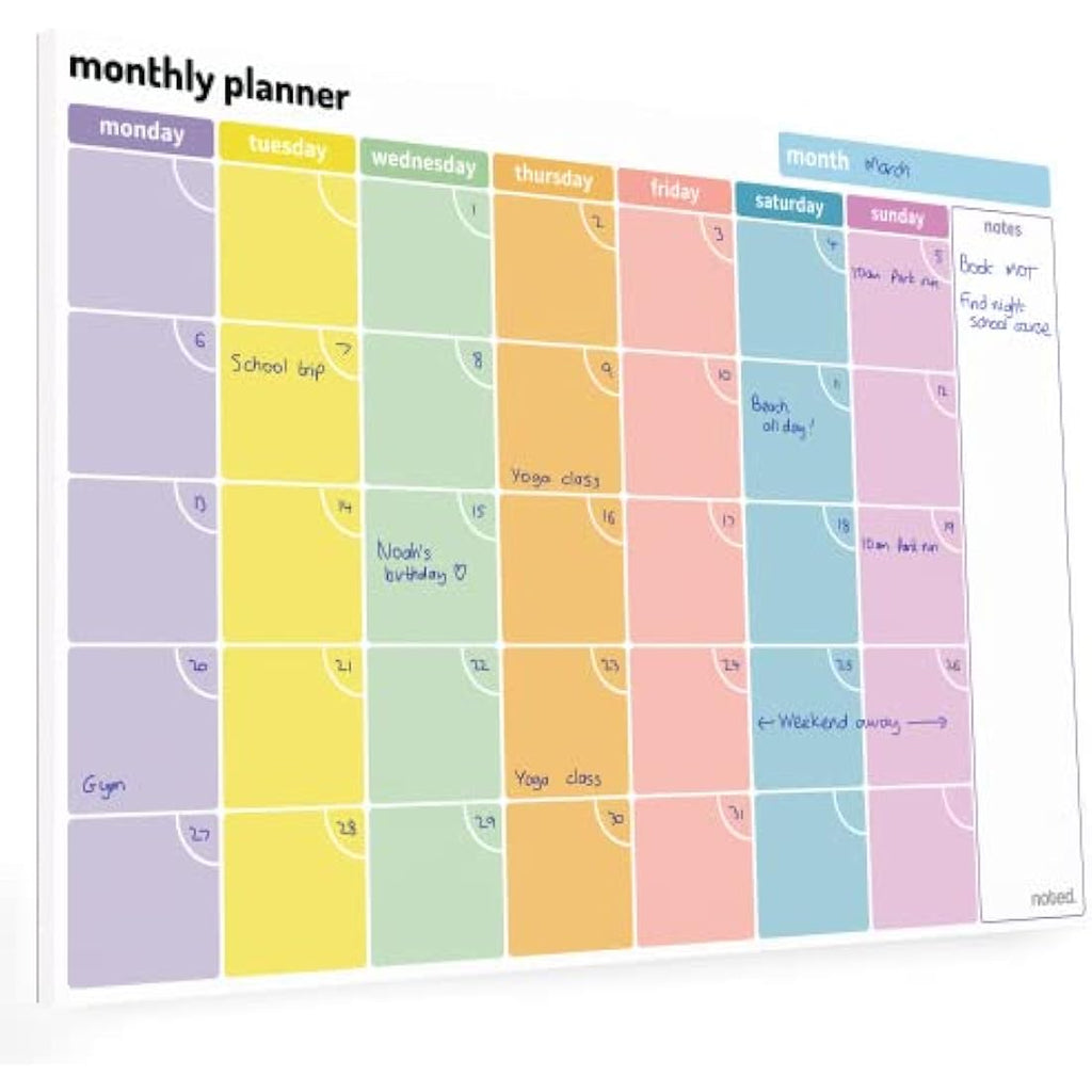 Jolof Store A4 Monthly Planner Pad – Undated 52 Sheet Desk Calendar