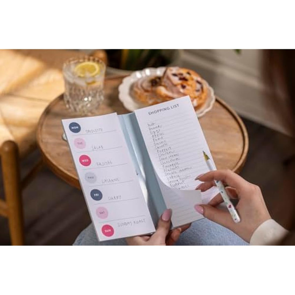 Busy B Navy Spot Weekly Meal Planner | Magnetic Kitchen Shopping List
