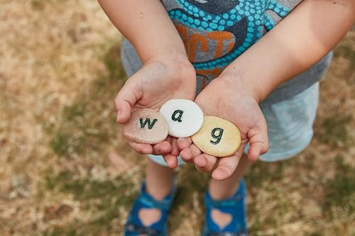Yellow Door Lowercase Alphabet Pebbles – 26 Durable Phonics Stones