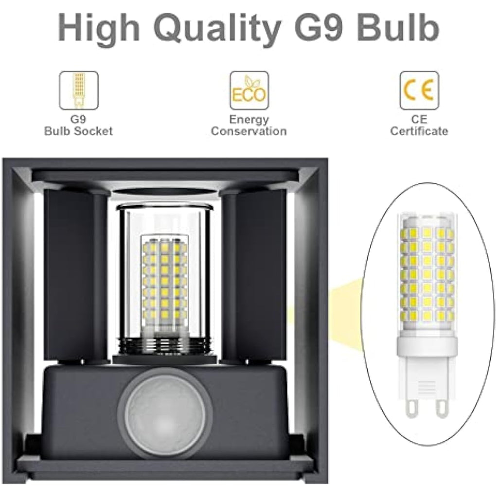 Klighten Outdoor Wall Light with Motion Sensor - IP54 Waterproof 2PCS