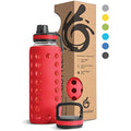 hydro2go Borosilicate Glass Water Bottle | 950ml Urban Red 2.0