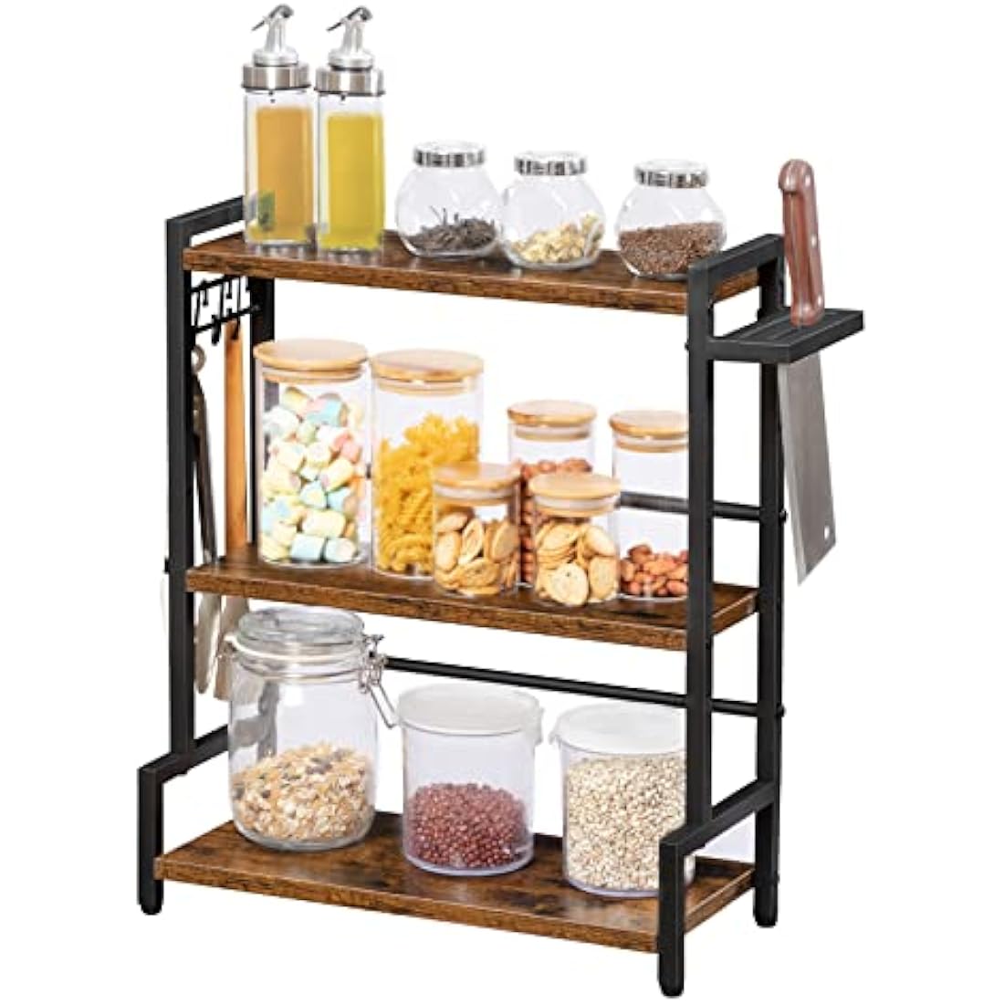 HOOBRO 3-Tier Spice Rack | Industrial Kitchen Countertop Organiser