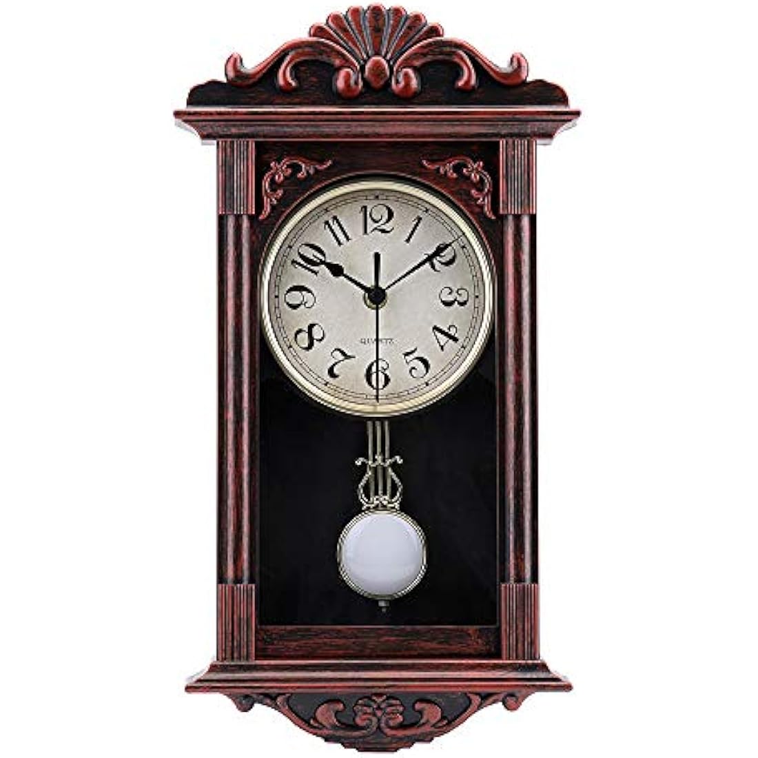 Jomparis Retro Pendulum Wall Clock – 16 Inch Decorative Bronze Clock