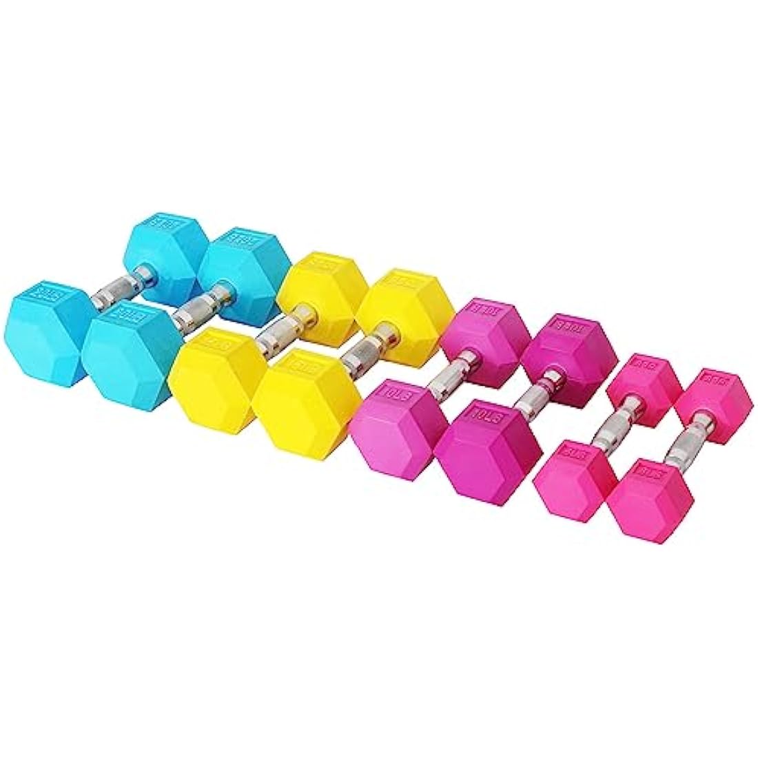 Jolof Store Rubber Coated Hex Dumbbell Set – 100lb Weight Set