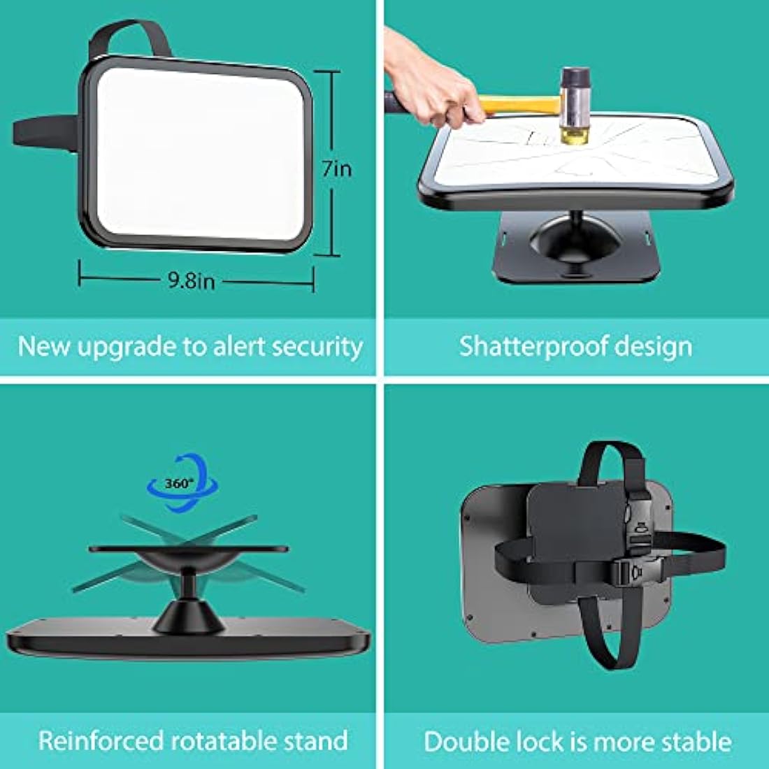 Jolof Store Baby Car Mirror | Shatterproof Wide View Rear Facing Mirror