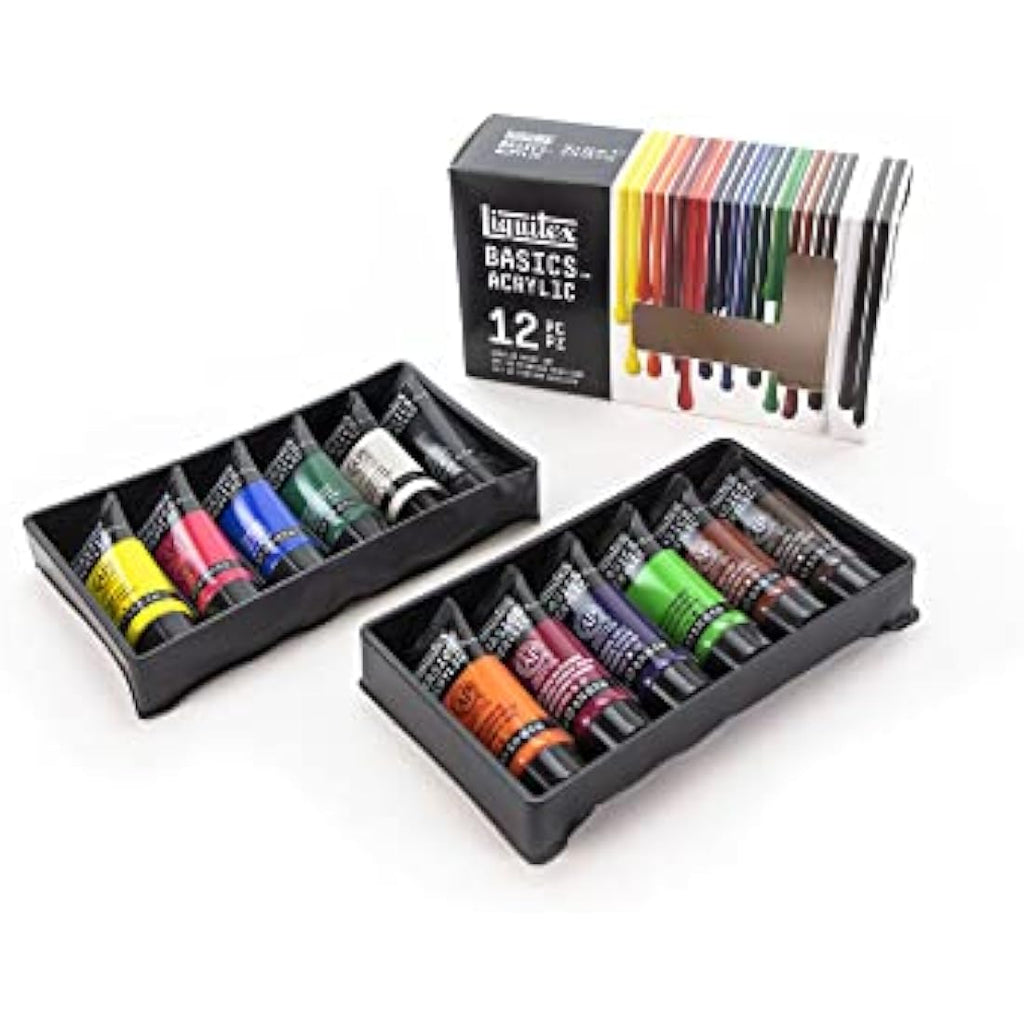 Liquitex Basics Acrylic Paint Set – 12 x 22ml Tubes Artist Colours