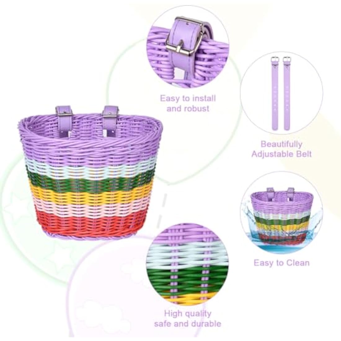 Jolof Store Kids Bike Basket – Handwoven Wicker Bicycle Basket for Kids