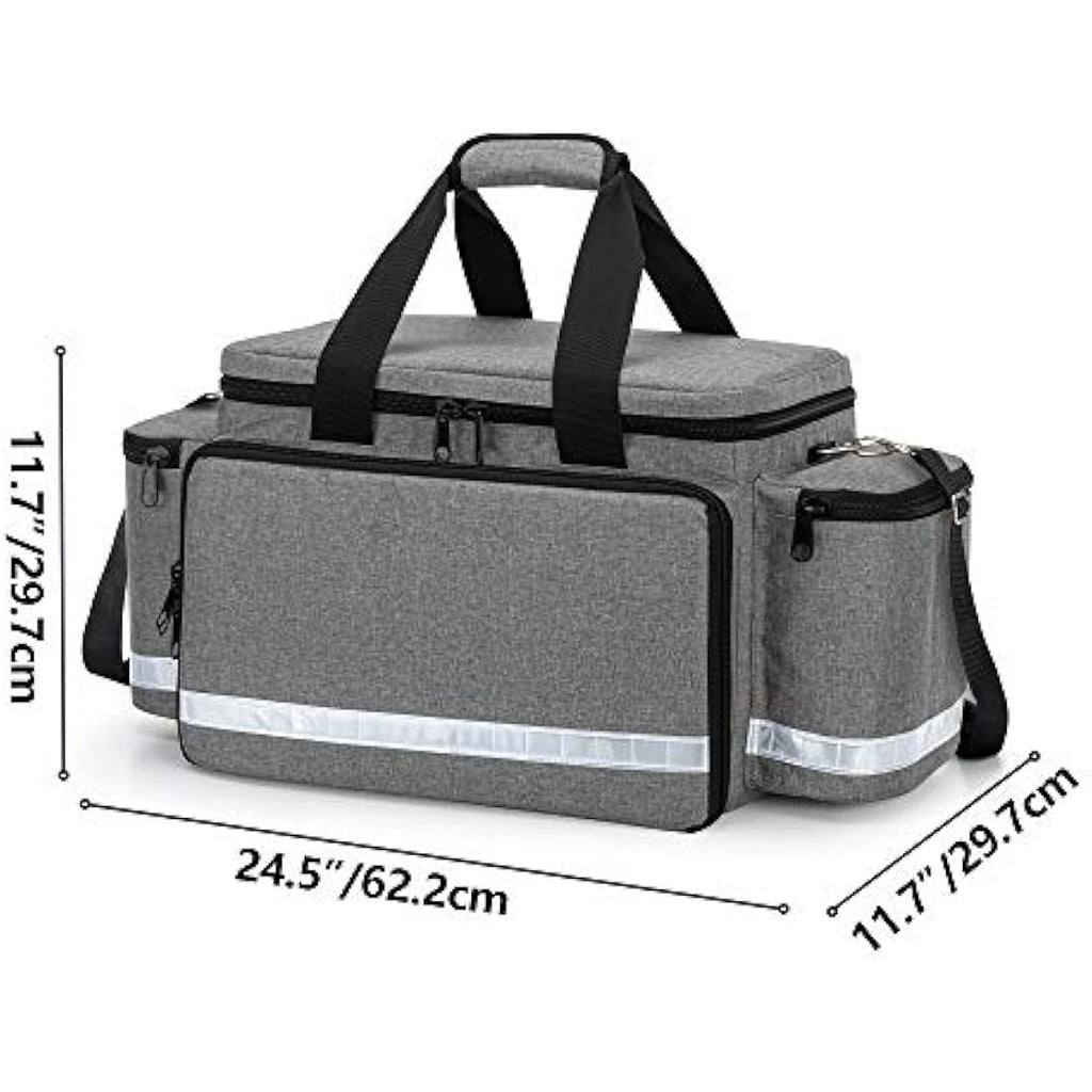 Trunab Large Emergency Trauma Bag | Professional EMT Medical Bag, Grey