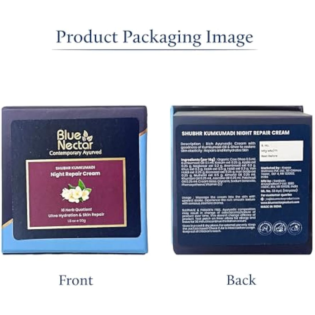 Blue Nectar Kumkumadi Night Cream – Hydrating Saffron Face Moisturizer