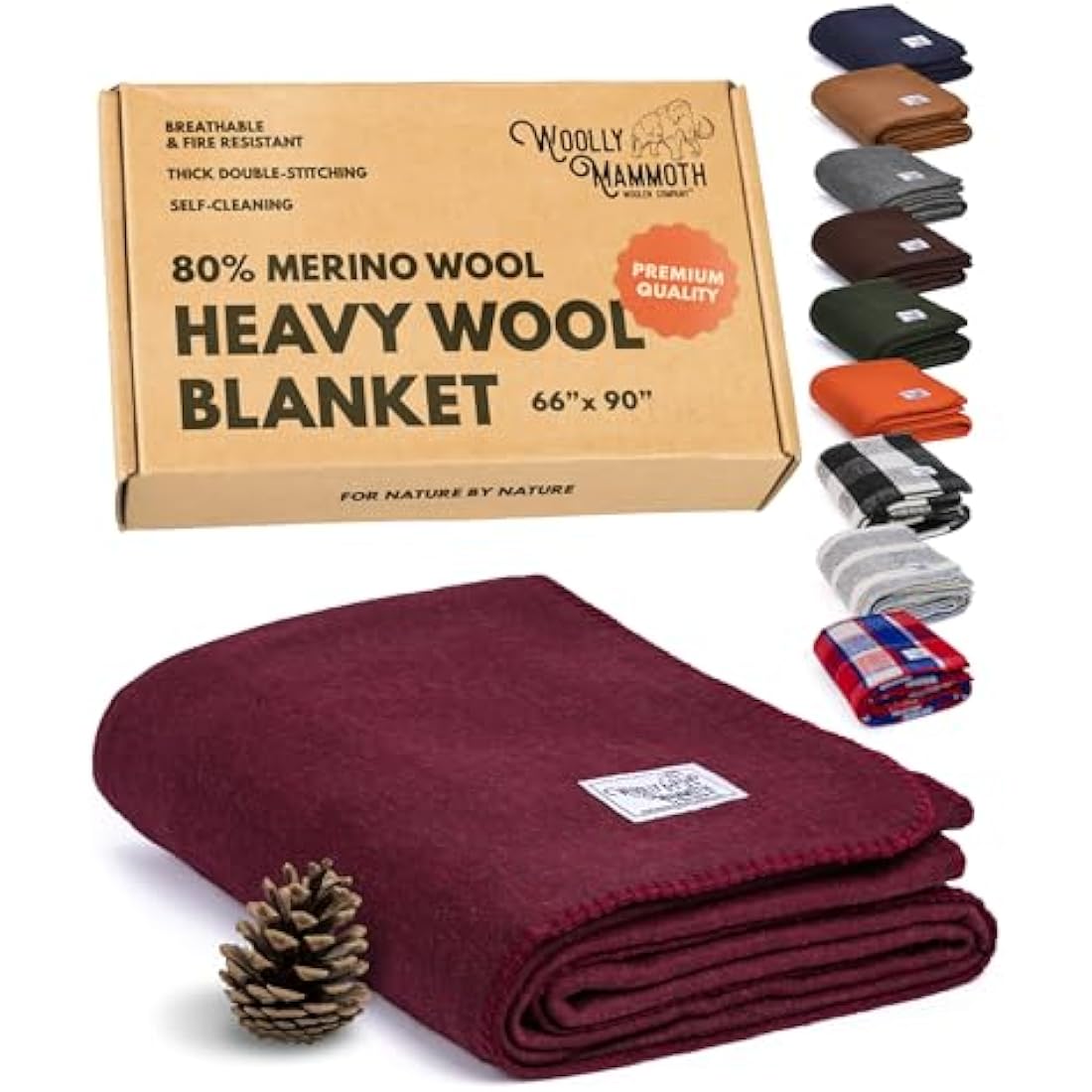 Woolly Mammoth Merino Wool Blanket – 4lb Heavyweight Camping Throw