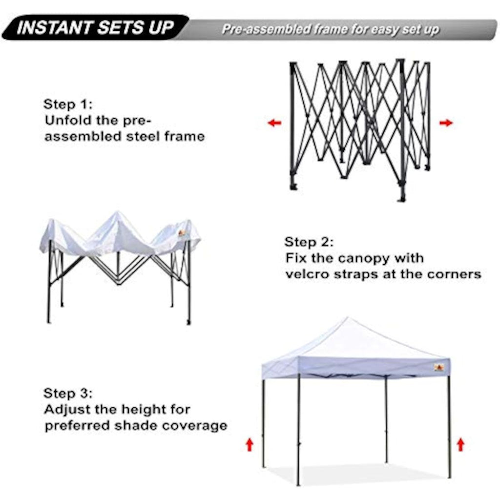 ABCCANOPY Pop Up Gazebo – Heavy Duty Commercial Canopy with Awning