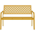 Grand Patio Garden Bench – 3-Seater Rust-Resistant Metal Park Bench, Yellow