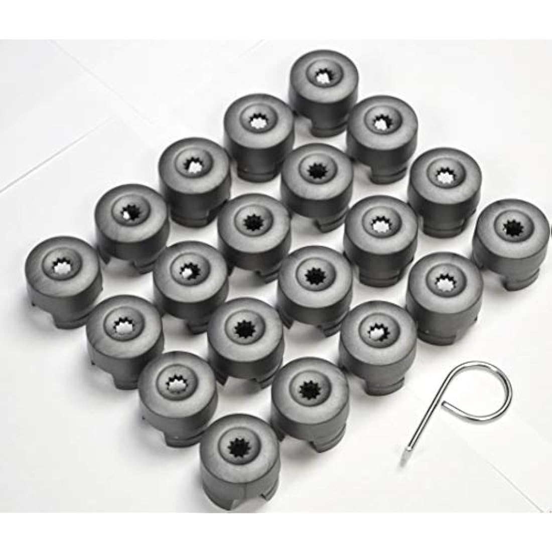 19mm Grey Wheel Nut Bolt Covers for VW Transporter T5 – 20pc