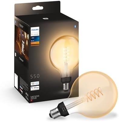 Philips Hue White Filament G125 Globe E27 Smart Retro Dimmable Bulb