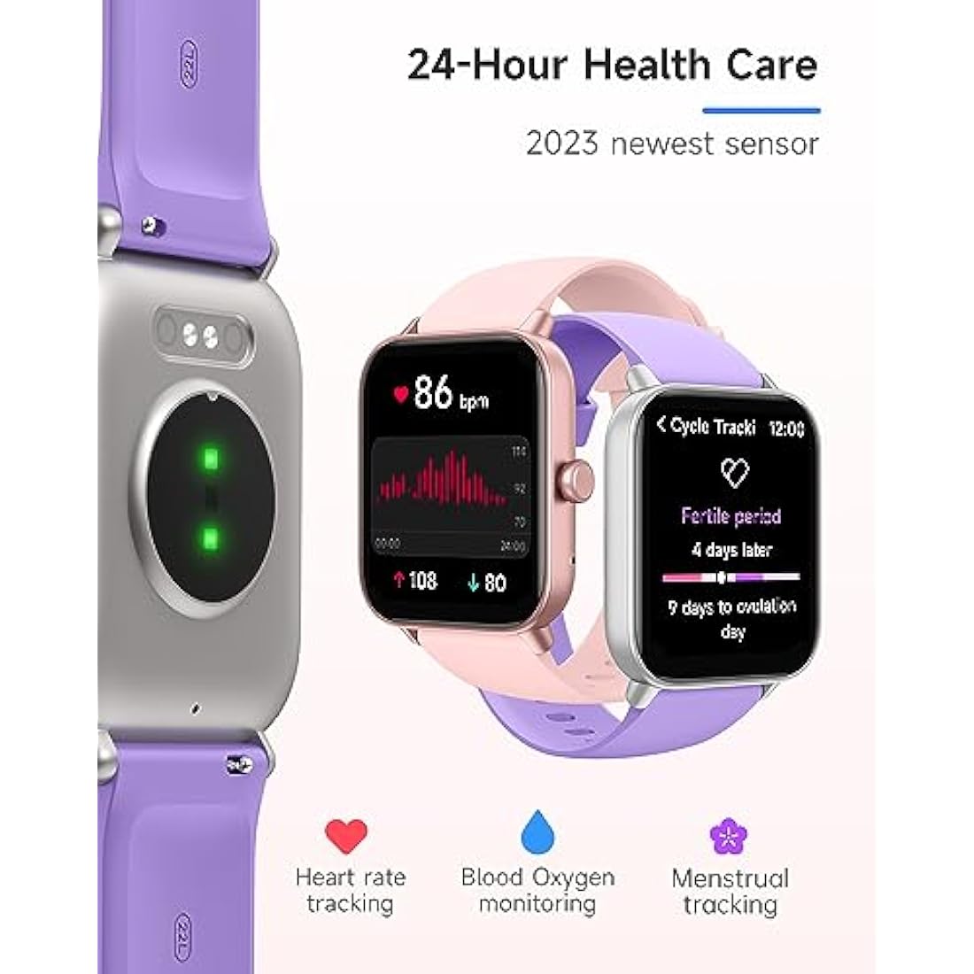 TOOBUR Smart Watch for Women – IP68 Waterproof Fitness Tracker