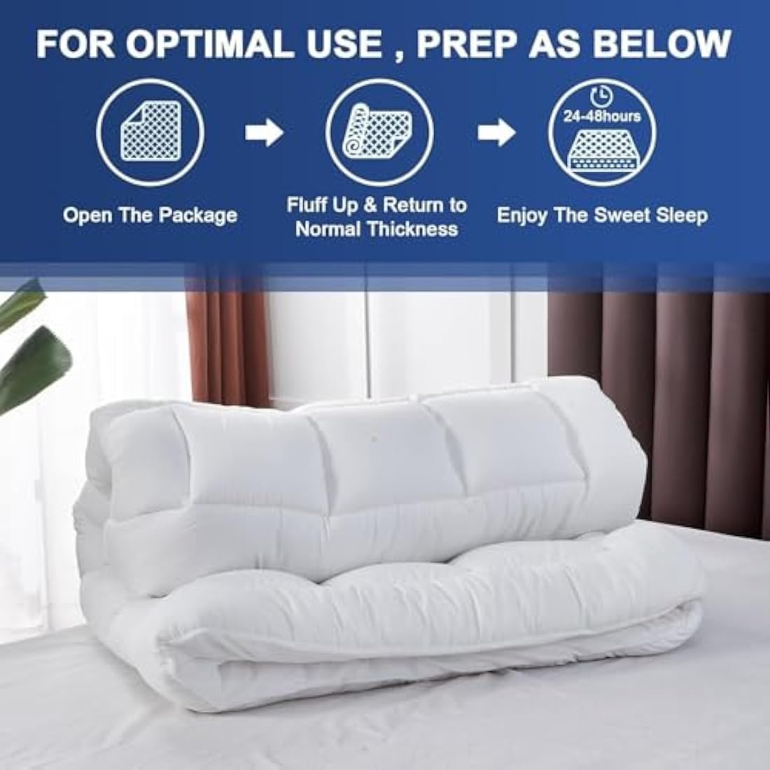Yorkshire Homeware Microfibre Mattress Topper | 10cm Deep Single