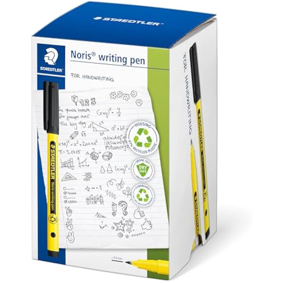 Staedtler Noris Handwriting Pens - Black Ink, Bulk Tub of 50 Pens