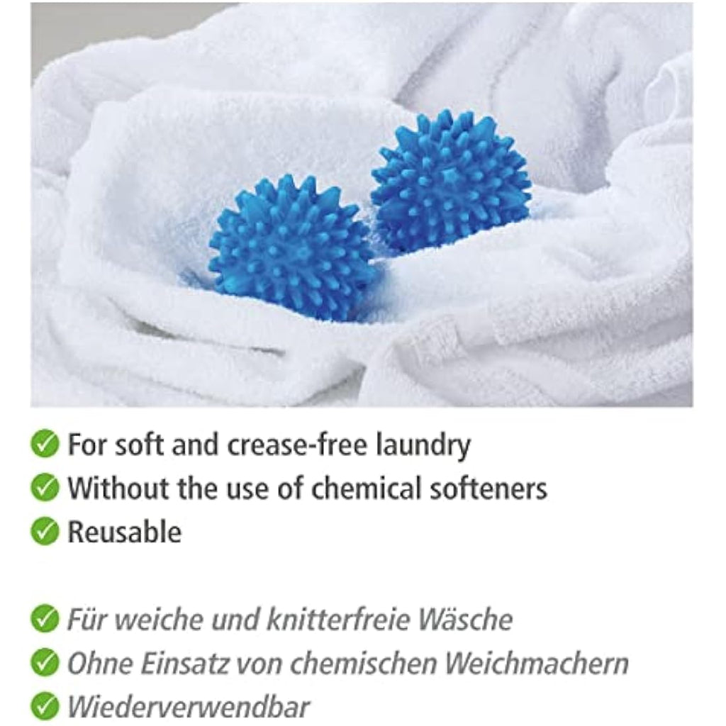 WENKO Tumble Dryer Balls - Blue Plastic Laundry Accessories - 2 Pack