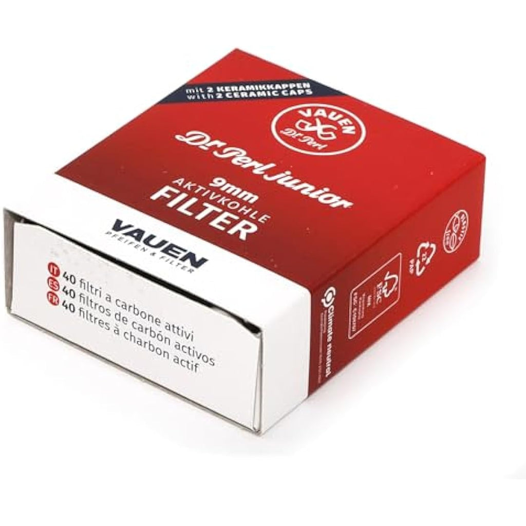 Vauen Dr. Perl Junior 9mm Active Charcoal Pipe Filters - 40 Pack