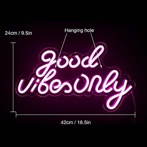 Good Vibes Only Pink LED Neon Sign | Acrylic Wall Decor