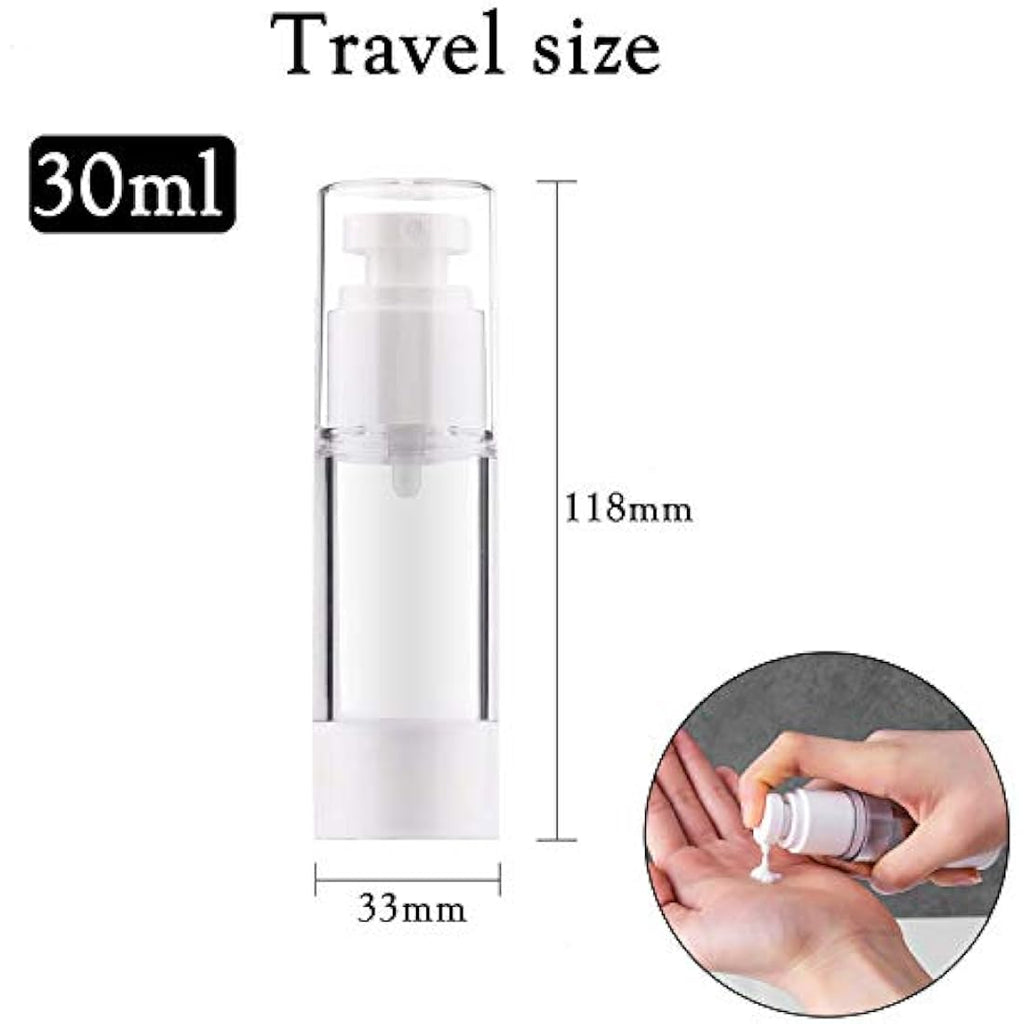 6Pcs Airless Pump Bottle – 30ml Refillable Travel Containers