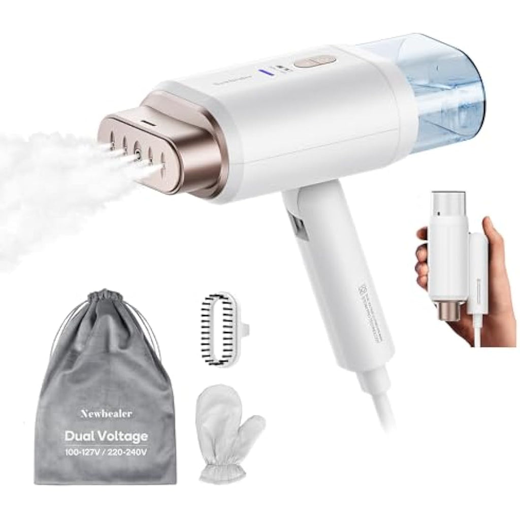 Newbealer Dual Voltage Travel Clothes Steamer – 1200W Portable Garment Iron