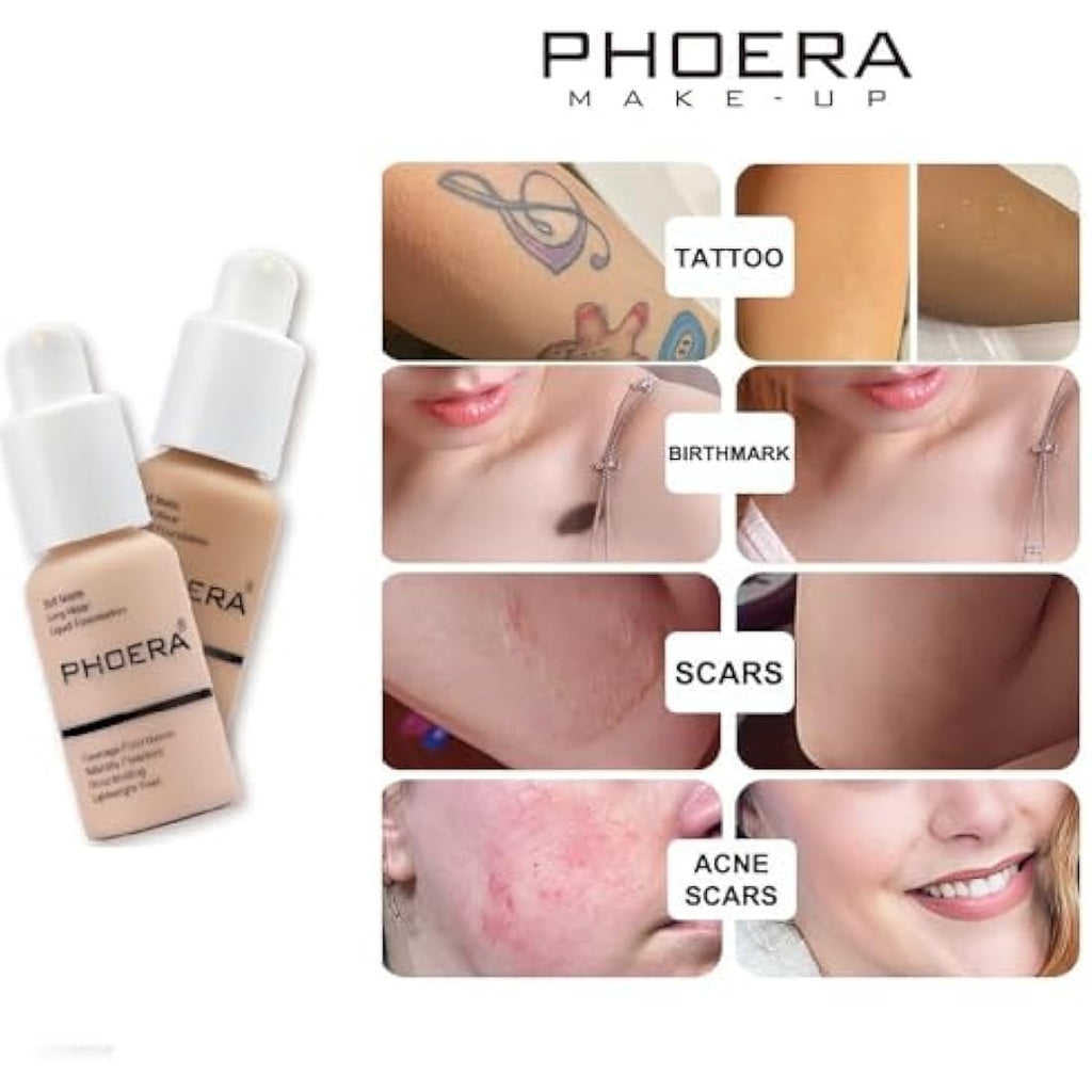 Phoera Full Coverage Matte Foundation - 104 Buff Beige Oil Control 30ml
