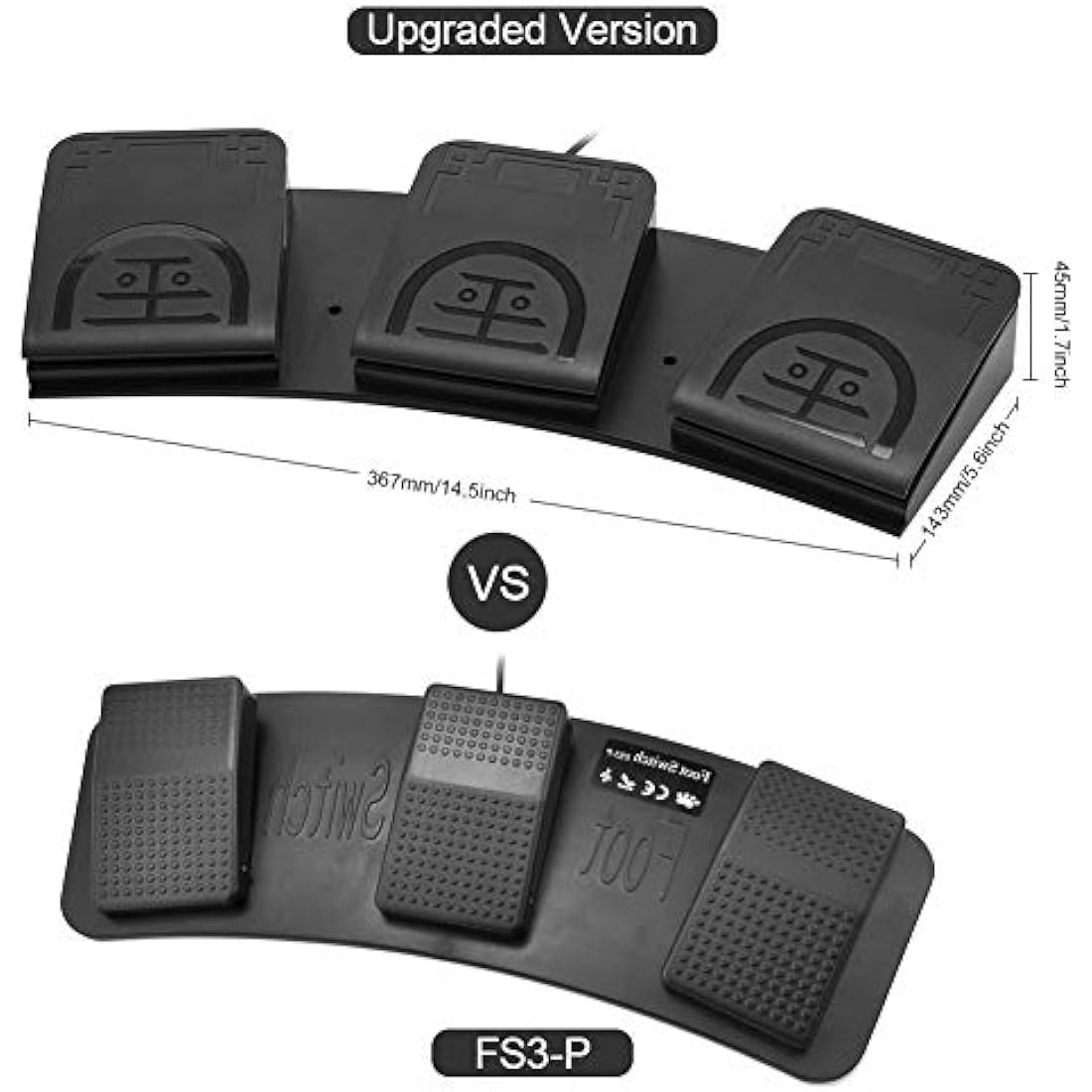 iKKEGOL USB Triple Foot Pedal – Programmable Optical Switch Control