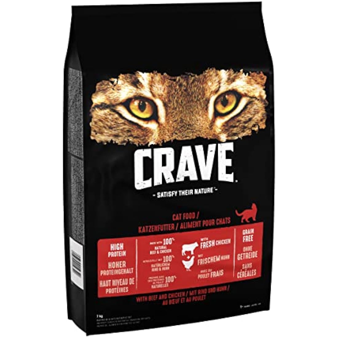 Crave Grain-Free Dry Cat Food | High Protein Chicken & Beef - 7kg Bag