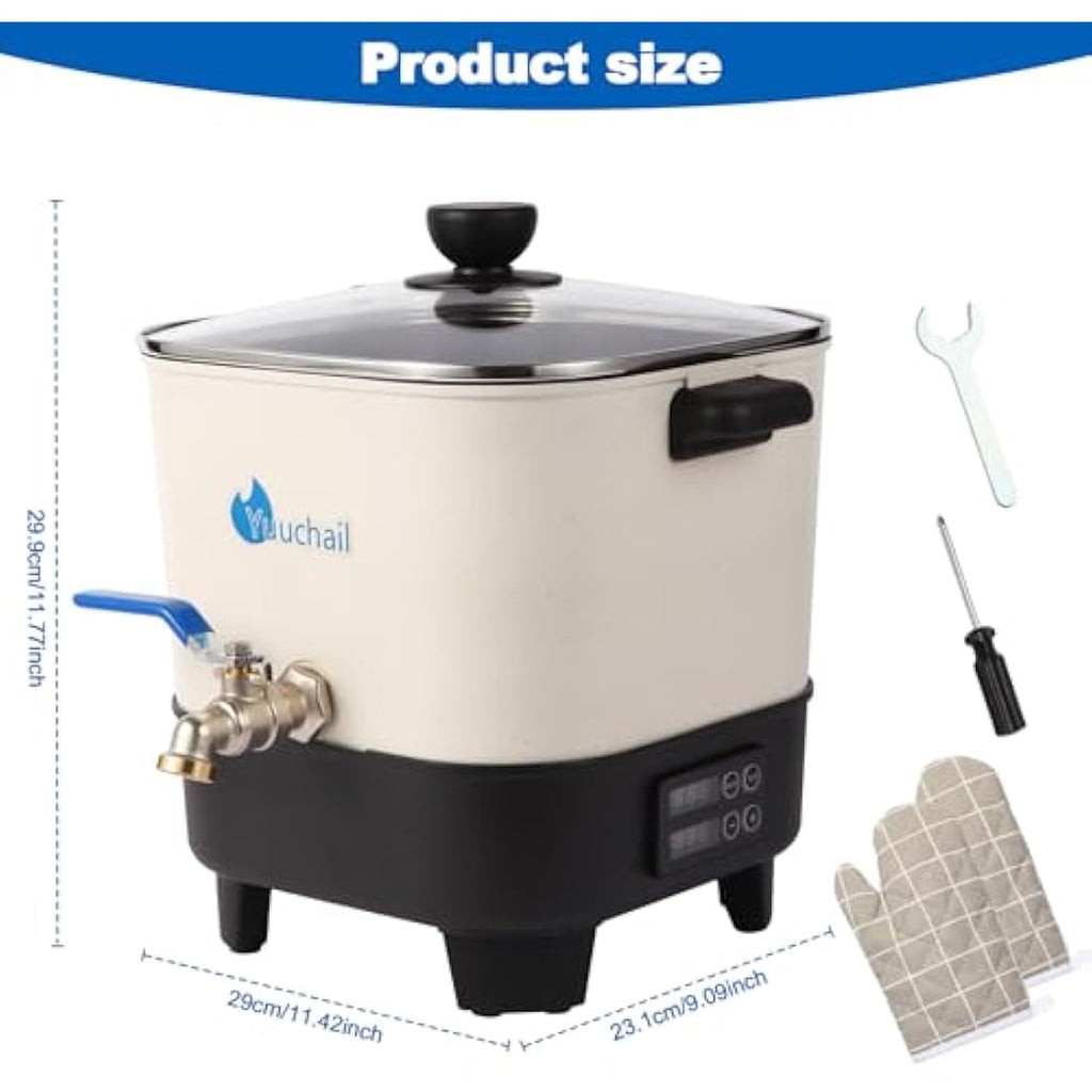 Yuuchail 6.5L Wax Melter for Candle Making | Digital Non-Stick Pot