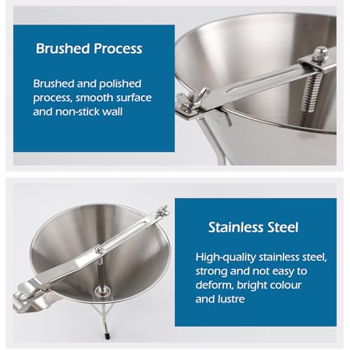 1.8L Stainless Steel Piston Funnel with Stand & 3 Nozzles