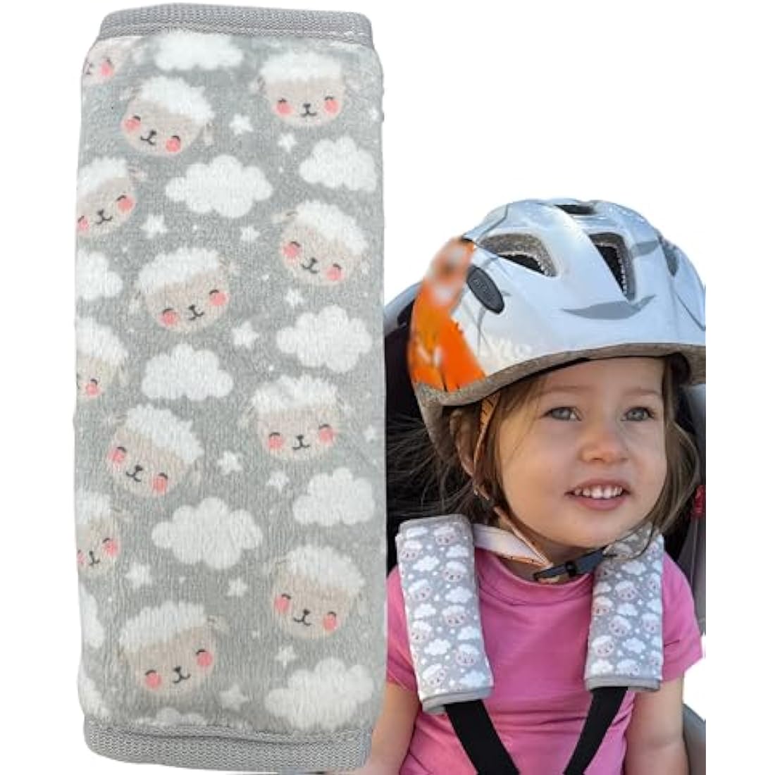HECKBO Soft Harness Cushions – Sheep & Clouds Car Seat Strap Pads