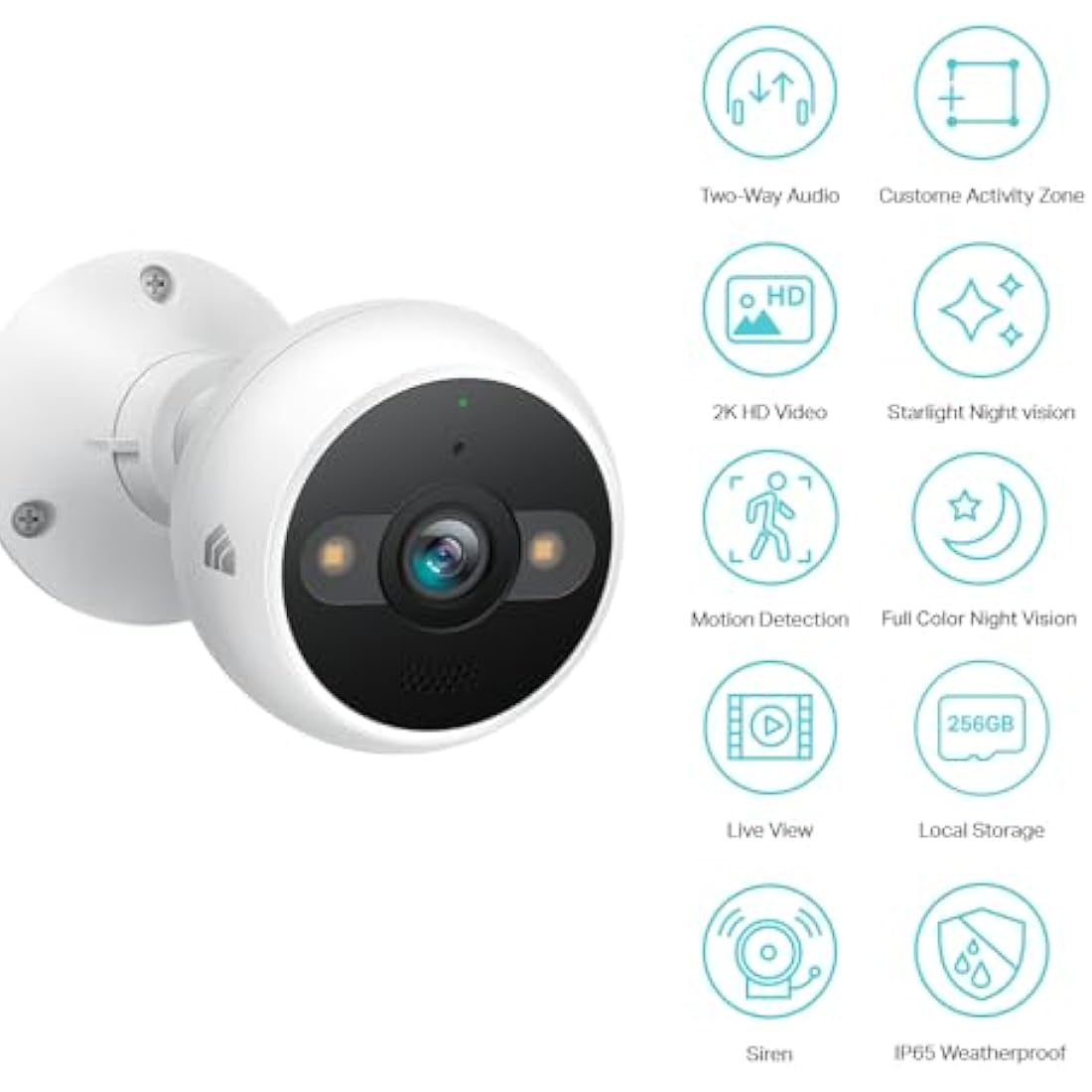 Kasa 4MP 2K Outdoor Security Camera – IP65 Weatherproof & Night Vision