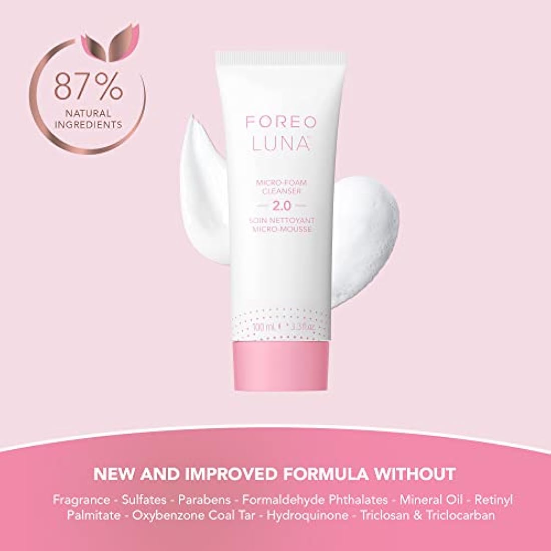 FOREO LUNA Micro-Foam Cleanser 2.0 – Hydrating Vegan Face Wash - 3.3oz