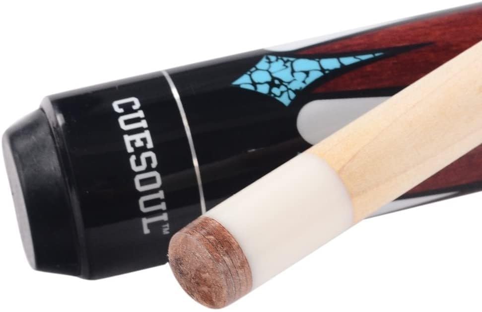 CUESOUL 58 Inch Maple Billiard Pool Cue | 19 Oz 1/2 Jointed Stick