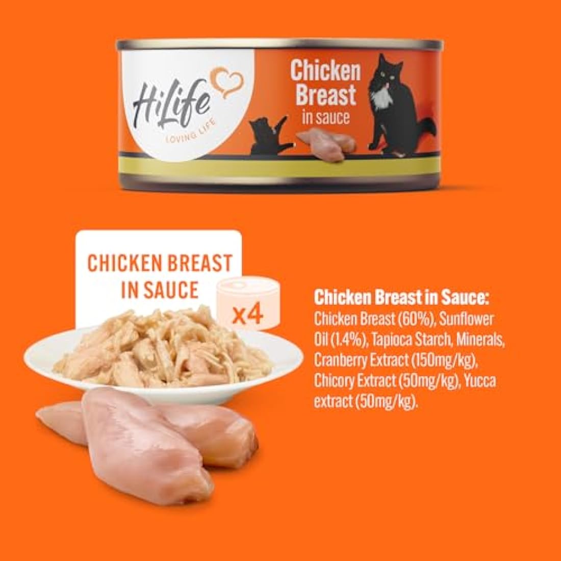 HiLife Grain Free Wet Cat Food – Mixed Chicken Recipes, 48 x 70g