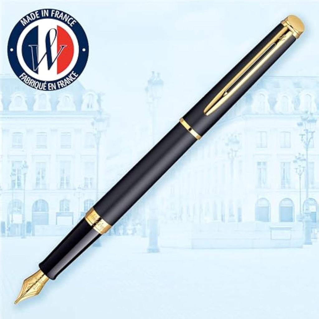 Waterman Hémisphère Fountain Pen – Matte Black & 23k Gold Trim, Medium