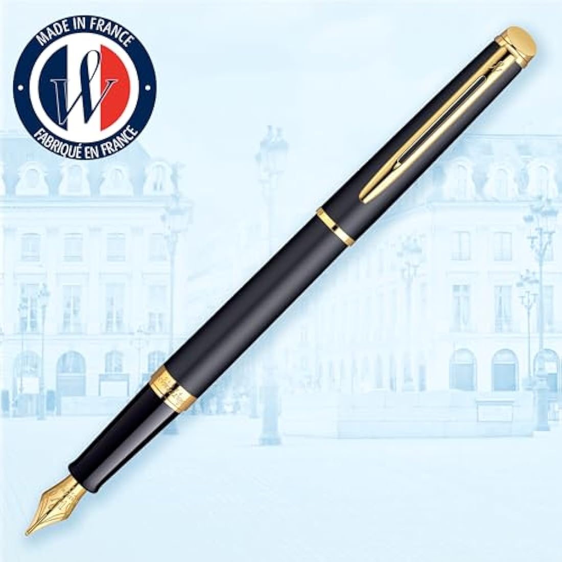 Waterman Hémisphère Fountain Pen – Matte Black & 23k Gold Trim, Medium