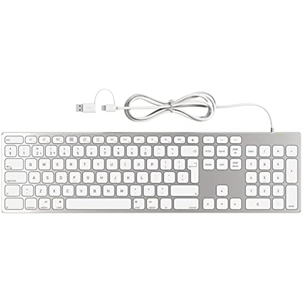 Aluminum Wired Mac Keyboard with Numeric Keypad – Silver