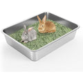 IKITCHEN Stainless Steel Cat Litter Box – Low Entry Metal Pan for Kittens