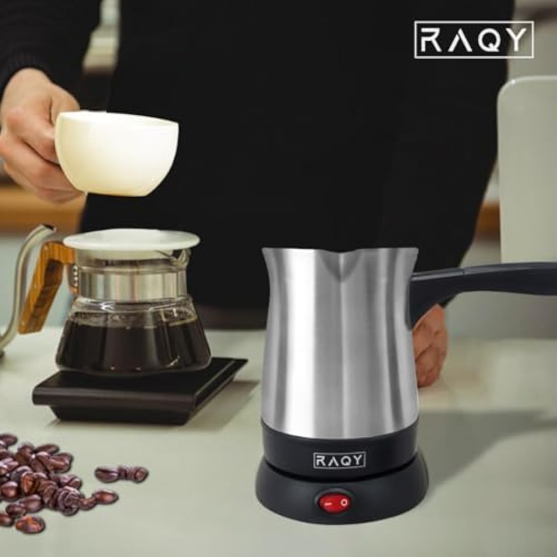 RAQY Electric Turkish Coffee Maker | 500ml Stainless Steel Boiler