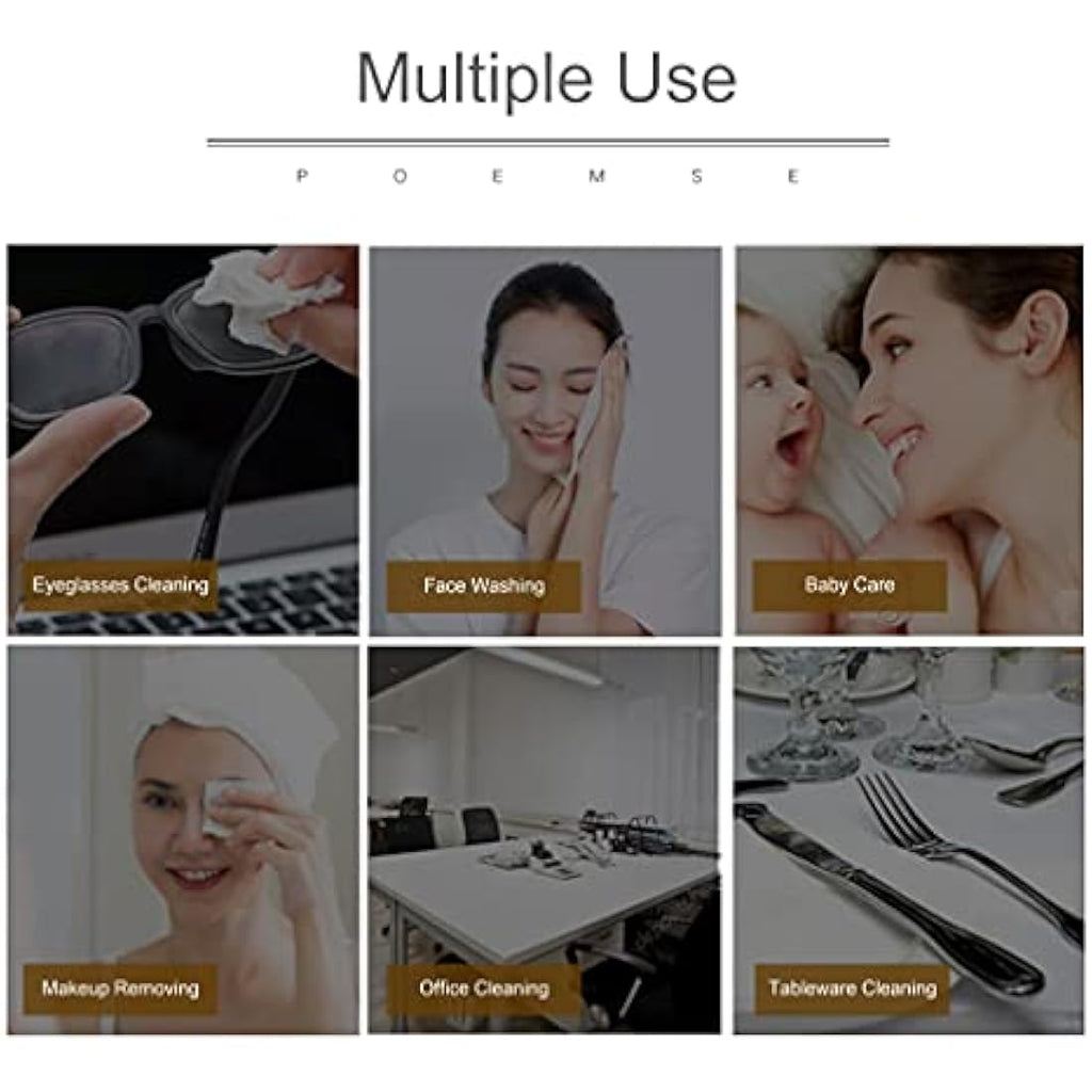 100% Cotton Disposable Face Towels for Sensitive Skin (3 Rolls)