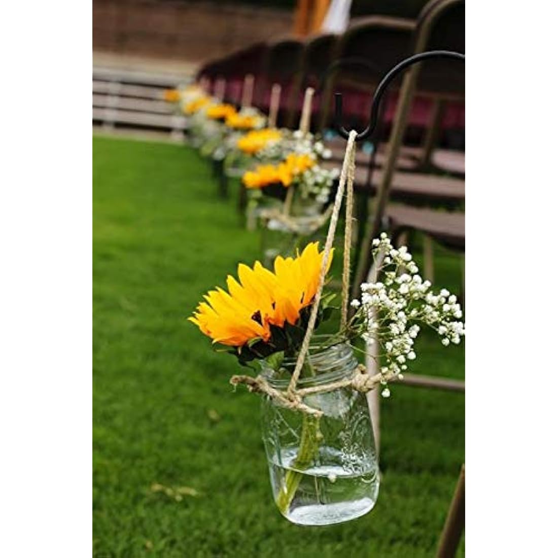 Laelfe 60cm Large Artificial Silk Sunflowers - 6 Pcs Long Stem Faux Decor