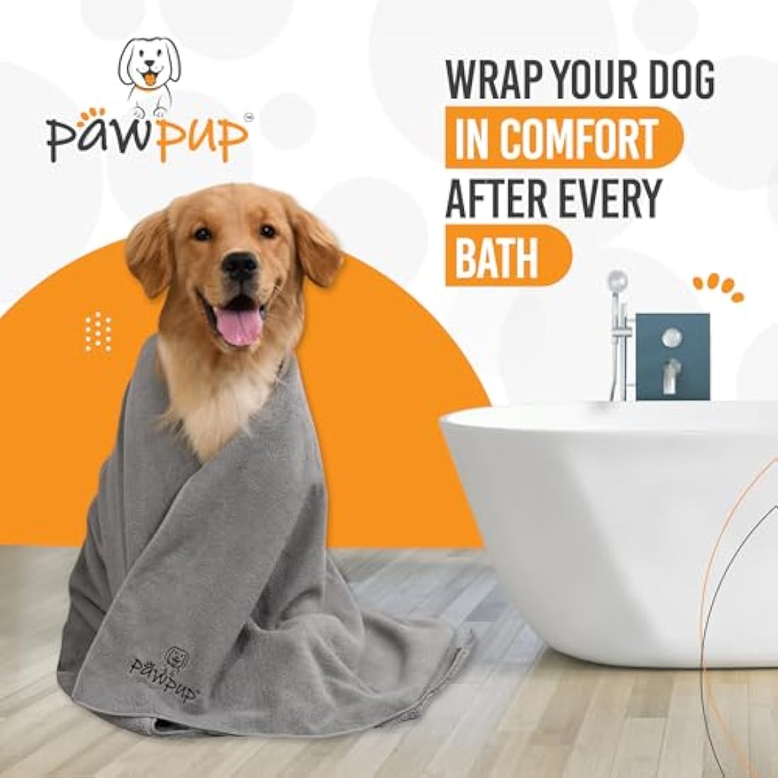 PAWPUP Super Absorbent Microfibre Dog Towels | 100x60cm Set of 2