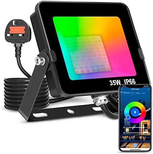 AUSYDE 35W Smart RGB LED Floodlight | IP66 Waterproof Bluetooth App Control