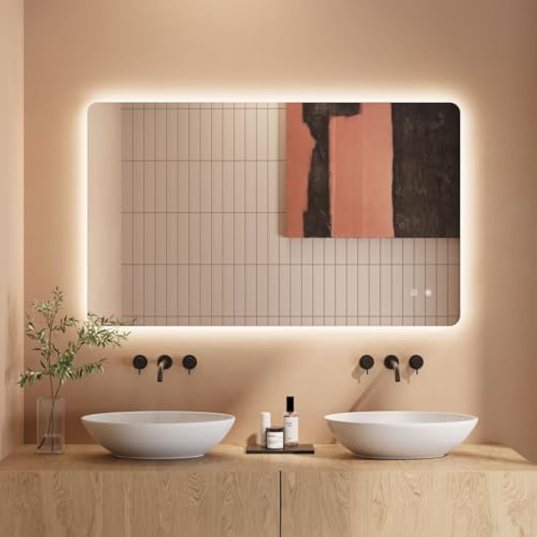 Dripex LED Bathroom Mirror | 60x100cm Backlit Anti-Fog Dimmable Mirror