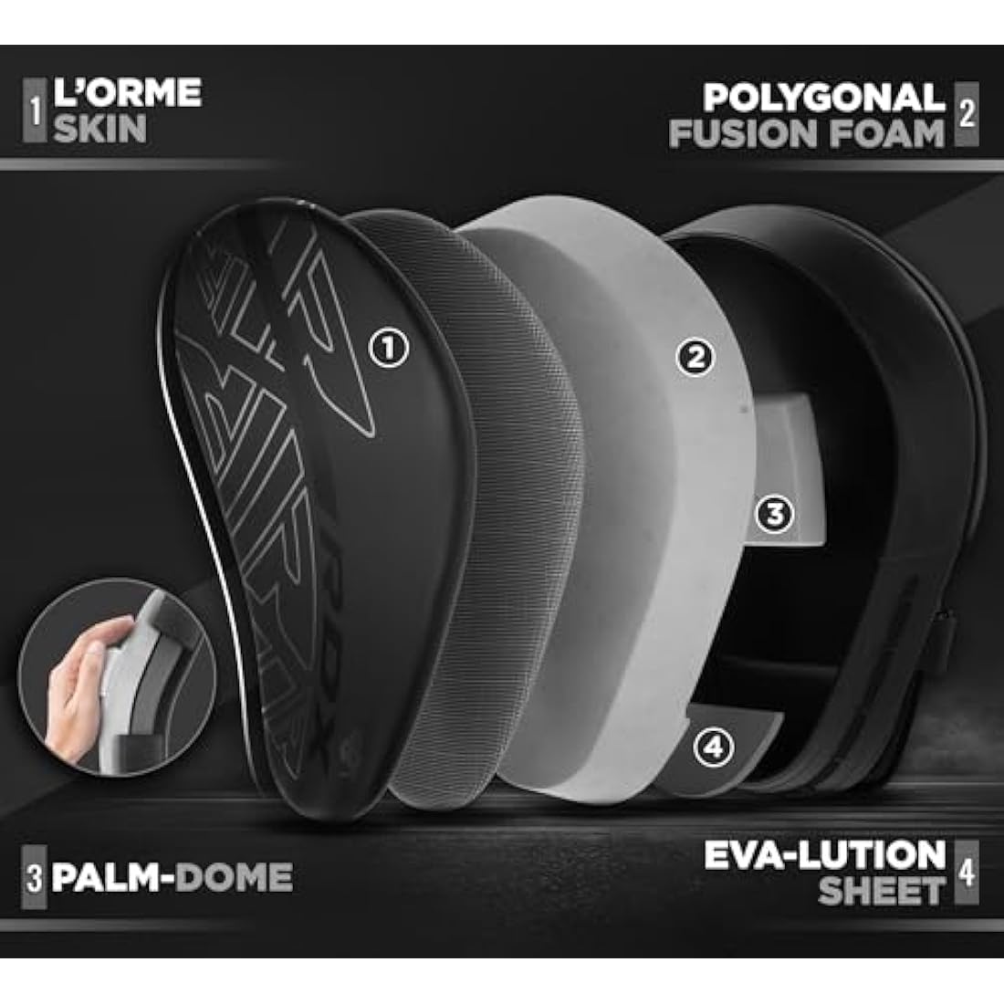 RDX Curved Focus Mitts – Maya Hide Leather Boxing & MMA Training Pads