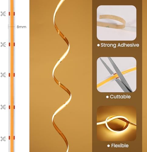 ACELUMO COB LED Strip 10m | Smart App Control Dotless Warm White 2700K